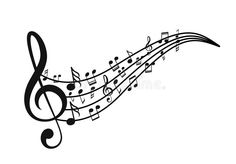 musical notes on a white background royalty illustration