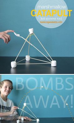 this is an easy way to build a catapult using marshmallows