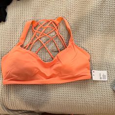 Brand New With Tags. Color: Goap. Coral Bright Orange Color Free To Be Bra Lululemon, Orange Sports Bra, Lululemon Wishlist, Lulu Tops, Preppy Mom, Lululemon Collection, Lulu Outfits, Free To Be Bra, Summer Wishlist