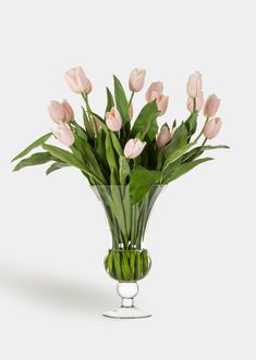 Fake Tulip Arrangement in Vase Pink Tulips Arrangement, Sophisticated Interior Design, Tulip Arrangement, Interior Design Aesthetic, Wooden Garden Bed, Tulip Vase, Sophisticated Interior, Tulips Arrangement, Tulip Colors