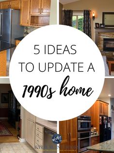 a collage of photos with the words 5 ideas to update a 1970s home