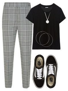 Grey Plaid Pants, Plus-koon Muoti, Looks Black, Grey Plaid, Teenager Outfits, Casual Work Outfits, The Outfit, Looks Chic, Plaid Pants