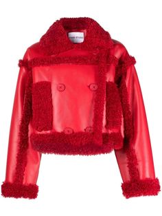 Cropped Jackets, Stand Studio, Oxblood Red, Double Breasted Jacket, Dope Outfits, Cropped Jacket, Baddie Outfits, Red Jacket, Crop Jacket