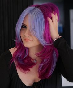 Block Colour Hair, Aquamarine Hair, Iron Hairstyles, Periwinkle Hair, Purple Tourmaline, Color Block Hair, Hair Color Unique