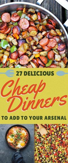 the cover of 27 delicious cheap dinners to add to your menu