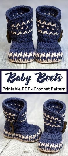 this is an image of baby boots crochet pattern