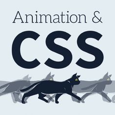 an image of a cat that is walking in front of the words animation and css