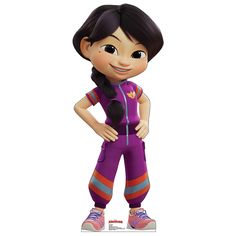 a cartoon character is standing with her hands on her hips