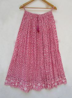 "ITEM DESCRIPTION traditional beach look printed cotton long maxi skirts - summer wear elastic waist with tassel skirts Material: 100% cotton cambric soft crinkled fabric Length: - 38 inch long Waist :-28.00 inch full (14 inch half) 28 inch relaxed can stretch up to 50 inch Size: free size (fit to all) PRODUCT NAME: - Long Women Maxi skirts Ladies Vintage Long skirts Company Return Policy: Please write for more information to my email directly CHOOSE \"ASK SELLER QUESTION \" payment policy:- we Beach Ankle-length Maxi Skirt, Traditional Long Maxi Skirt For Beach, Cotton Ankle-length Maxi Skirt For Summer, Traditional Cotton Maxi Skirt For Beach, Traditional Maxi Skirt For Spring Beach Outings, Flowy Cotton Ankle-length Maxi Skirt, Traditional Summer Skirt For Vacation, Traditional Skirt For Summer Vacation, Traditional Beach Skirt For Summer