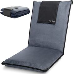 an image of a chair cushion with the back folded up and one side closed off