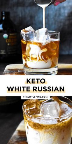 Keto Beverage Recipes, Keto White Russian, Keto Beverages, Keto Alcohol, White Russian Recipes, White Russian Cocktail