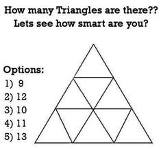 a triangle that has three triangles on it and the words, how many triangles are there?