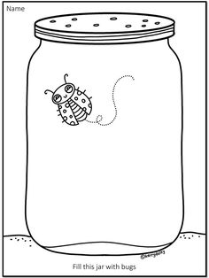 a jar with a ladybug on it and the word fill this jar with bugs