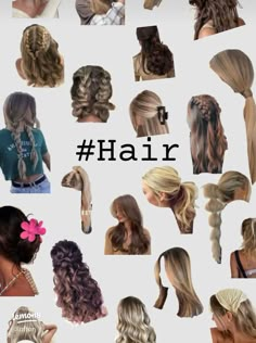 my fave hair styles Hawaii Hairstyle, Tennis Hairstyles, Hairstyles With Curled Hair, Prom Hair Medium, Volleyball Hair, Preppy Hairstyles, Sports Hair, Easy Hairstyles For Thick Hair