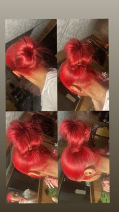 Red And Pink Dyed Hair, Short Red Hair Black Women, Red And Pink Hair Black Women, Red Hair Black Women Natural, Dyed Natural Hair For Black Women, Red Hairstyles For Black Women, Hair Dye Ideas Black Women