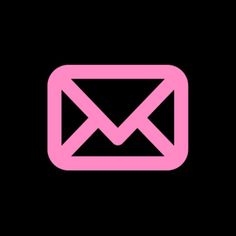 an email icon on a black background with pink lines in the bottom right hand corner