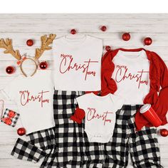 Merry Christmas Matching Family T-shirt Matching Family T Shirts, Merry Christmas Family, Christmas Party Shirt, Buffalo Plaid Shirt, Christmas Party Shirts, Christmas Matching, Family Shirts Matching, Merry Christmas Shirts, Family Christmas Pajamas