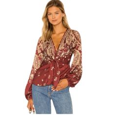 Nwt Free People Run Free Printed V-Neck Long Sleeve Tie Front Blouse Size Medium Spring, Summer, Fall, Winter, Holiday, Trendy, Comfy, Boho, Bohemian, Beach, Corporate Casual, Casual, Preppy, Dressy, Chic, Simple, Office, Professional, Work, Everyday, Work, Career, Hippie, Staple, Basic, Boutique, Designer, Luxury, Flowy, Vacation, Beach, Oversized, Soft, Silky, Vintage, Home Decor (#2420) Corporate Casual, Simple Office, Tiered Blouse, Office Professional, Free People Blouse, Free People Tunic, Bohemian Beach, Tie Front Blouse, Burgundy And Gold