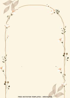 a floral frame with white flowers and leaves on the edges, in pastel tones