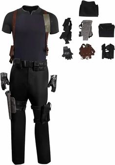 Dive into a world of unique and creative men's Halloween costumes! This pin showcases the latest trends and timeless classics for gents. Verycos Mens Leon Kennedy Cosplay Jacket Pants Re4 Rpd Uniform Top Brown Belt Holster Police Gloves Men's Halloween Costumes, Resident Evil Costume, Halloween Costumes For Men, Costumes For Men, Resident Evil Leon, Belt Holster, Ellie Williams, Mens Halloween Costumes