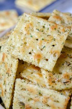 some crackers that are sitting in a bowl