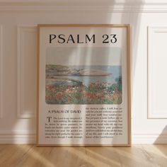 a poster on the wall in front of a door that says,'psalm 23 a poem of david '