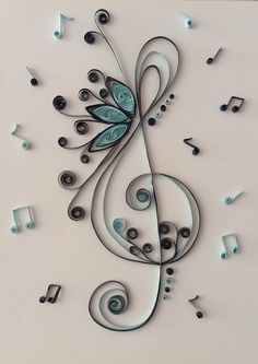 an artistically designed music note with musical notes