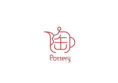 the logo for pottery, which is designed to look like a teapot with an anchor on