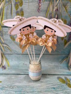 "Charro Baptism, Charrito Cutouts, Charro Centerpieces, Baby Charro Decor, Charro Baby Shower, Silver Charrito, Gold Charrito, Set of 5. Make your own centerpieces with this adorable double sided Charro sticks INCLUDES: 5 sticks SIZE: The cutouts measures 6\"w with stick 13\" H approx.  Centerpieces are made out of cardstock and double sided Base NOT INCLUDED You will receive the cutouts fully assemble" Charro Baptism Centerpieces, Charro Birthday Party, Charro Baptism Decorations, Charro Centerpieces, Charro Decorations, Charro Baptism, Bautizo Ideas, Baptism Centerpieces, Baptism Decorations