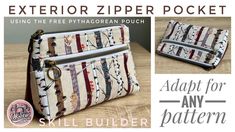 the zipper pouch is made from fabric and has an american flag pattern on it, along with