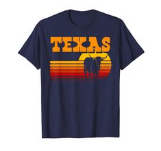 PRICES MAY VARY. Solid colors: 100% Cotton; Heather Grey: 90% Cotton, 10% Polyester; All Other Heathers: 50% Cotton, 50% Polyester Imported Pull On closure Machine Wash Texas Longhorn Shirts for Men Vintage Retro Sunset Texas design for Americans who love Texas. Texas Longhorn Cows Apparel Texas Cattle Shirts Retro Texan State Pride Apparel. Home State Tee for Proud Texas lovers - both - women, and men. Lightweight, Classic fit, Double-needle sleeve and bottom hem Texas Longhorns Shirts, Pride Apparel, Cow Outfits, Texas Design, Longhorn Cow, Loving Texas, Texas Longhorn, Retro Sunset, Texas Longhorns