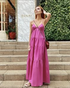 Italy Outfits, Sleeveless Short Dress, Warm Outfits, Pink Outfit, Spring Dress, Looks Style, Looks Vintage, Chic Dress, Aesthetic Fashion