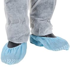 Keep your employees' footwear clean while simultaneouly protecting delicate flooring and carpeting from outdoor contaminants with this blue disposable shoe cover with non-skid bottom. Made of standard weight polypropylene, this large shoe cover offers ample shoe protection from food particles, dirt, and grime often found in cafeterias and dishwashing areas. It is also an ideal option for hospitals and clinics since it keeps any impurities found on shoes from coming in contact with sanitized area New Yeezy Shoes, New Yeezys, Industrial Clothing, Shoe Cover, Plastic Shoes, Protective Clothing, Shoe Covers, Light Blue Color, Blue Shoes