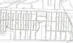 an old map shows the location of several buildings and streets in this area, as well as