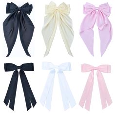 PRICES MAY VARY. 🎀【Hair Bows for Women High Quality 】 These hair bows is made of preium silky satin fabric, and the metal hair clip is made of strong and durable steel, it will be attached on the back of hair sturdy and no-slip. Make you more elegant and charming. 🎀【Bow Hair Clips Multi-color】 We select 2 design styles popular color 6 pcs as one pack which can make you have a better option to match for multi-scene use, daily wear, dating, parties, school, etc. It will match your different fash Hair Ribbon Bow, Hair Bows For Women, Big Hair Bows, Coquette Bows, Bows For Girls, Bow Women, Metal Hair Clips, Hair Ribbon, Ribbon Hair Bows