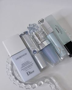 Dior Blue Aesthetic, Blue Lipstick Aesthetic, Blue Girly Things, Cosmetics Aesthetic, Aesthetic Cosmetics, Koleksi Makeup, Blue Cosmetic, Blue Dior, Dior Cosmetics