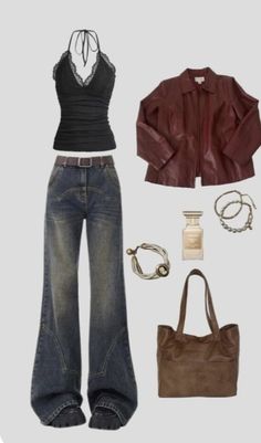 Vidcon Outfit Ideas, Random Style Outfit, Interesting Fall Outfits, Y2k Fashion Aesthetic Outfits, Drew Berry More 90s Outfits, Flare Bootcut Jeans Outfit, Daily Outfit Inspiration Casual, Summer Theatre Outfit, Washed Denim Jeans Outfit