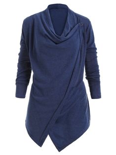 Cowl Neck Crossover Sweater - Deep Blue - 4T64225212 - Women's Clothing, Women's Sweaters  #WomensSweaters #Women's #Clothing # #Women's #Sweaters Crossover Sweater, Womens Clothing Online, Cheap Womens Clothing, Women's Sweaters, Cowl Neck Sweater, Fashion Pattern, Sweater Fashion, Dream Wardrobe, Deep Blue