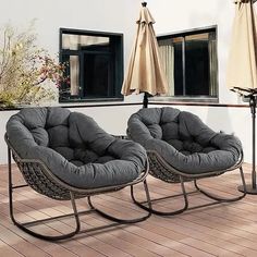 42019646472234 Comfy Rocking Chair, Egg Shaped Chair, Front Porch Garden, Porch Chairs, Balcony Chairs, Rocking Chair Set, Cozy Patio, Porch Furniture, Patio Rocking Chairs