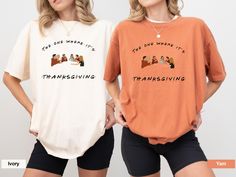 Celebrate Thanksgiving in style with this cozy Comfort Colors "Friends" inspired sweatshirt! Whether it's Friendsgiving, turkey day, or a casual gathering, this sweatshirt is perfect for any fan of the show. Stay comfy and show off your love for the iconic Thanksgiving episode! If you have any questions about this listing please feel free to send me a message. I can customize most items so feel free to ask. 👕Care Instructions:  Machine Wash Cold: Use cold water to prevent shrinkage and preserve color. Wash Inside Out: Turn the shirt inside out to protect the print and fabric. Use Mild Detergent: Avoid harsh detergents and bleach to keep the fabric soft and colors vibrant. Tumble Dry Low: Dry on a low heat setting to prevent shrinkage and damage. Avoid Fabric Softeners: Fabric softeners ca Casual Crew Neck Tops For Thanksgiving, Thanksgiving Tshirts, Thanksgiving Tee, Comforters Cozy, Comfort Colors, Custom Shirts, Soft Fabrics, Thanksgiving, Sweat Shirt