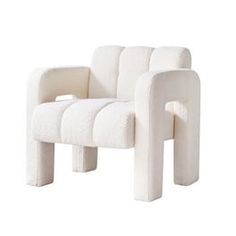 a white chair that is made out of foam and has four legs on each side