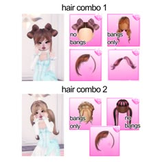 the instructions for how to do hair combs and ponytails in an anime style