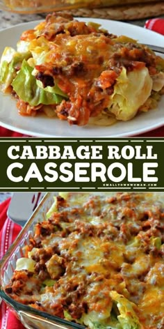 this cabbage roll casserole is loaded with ground beef, cheese and lettuce