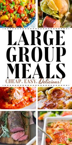 large group meals that are easy to make and delicious for the whole family, including meats