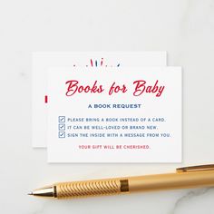 a book request card with a pen on it and a note attached to the back