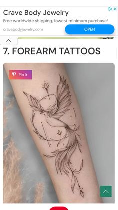 an image of a tattoo on someone's arm with the words 7 forearm tattoos