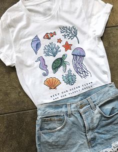 Keep Our Ocean Clean – Planet Saviors Ocean Shirt, Clean Cotton, Ocean Inspiration, Chic Woman, Our Planet, Women T Shirt, Clothing Company, Crop Tee, Summer Style