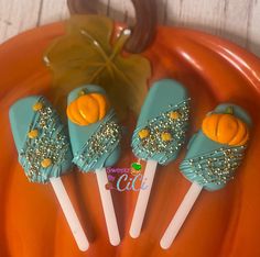 1 dozen (12) pumpkin themed cakesicle (vanilla cake or chocolate cake filling) Thanksgiving Cakesicles Ideas, Thanksgiving Cakesicles, Fall Cakesicles, Thanksgiving Apples, Chocolate Cake Filling, Cake Sickles, Chocolate Filling For Cake, Pumkin Ideas, Thanksgiving Cake