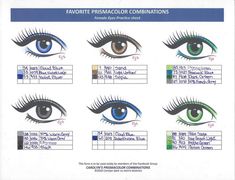 the different types of eyeliners are shown in this diagram, with each individual's eyes and their corresponding colors