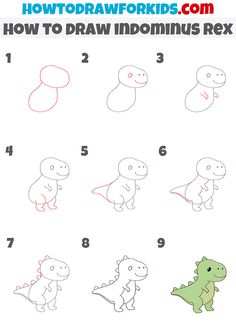 how to draw an adorable dinosaur for kids in easy steps step by step drawing instructions